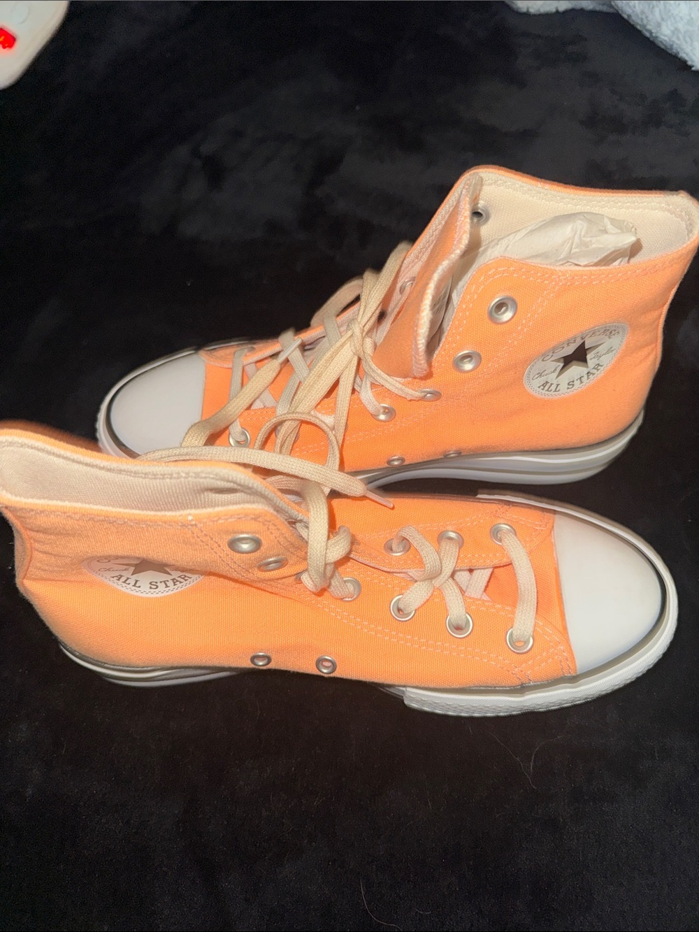 Converse High Top Sneakers in Vibrant Orange Canvas